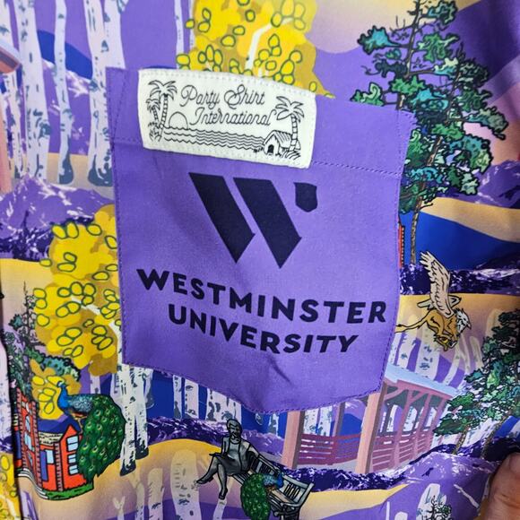 PSI International Shirt Men M Novelty Westminster University SS Button School - Picture 6 of 9